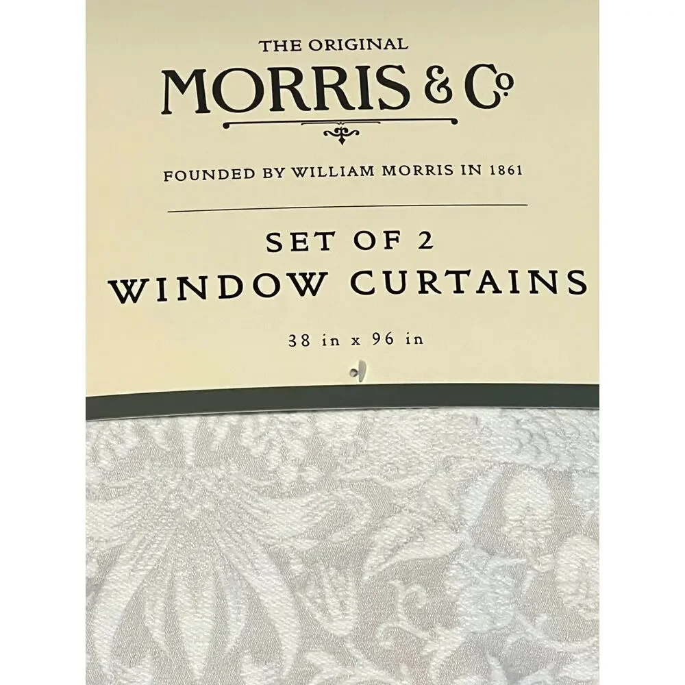 William Morris & Co Strawberry Thief Window Curtains Panels Set 38 X 96”
